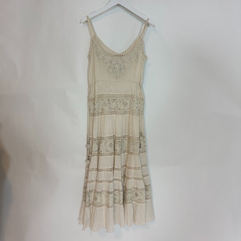 Love Sam Tiered Ruffle Lace Beaded Dress